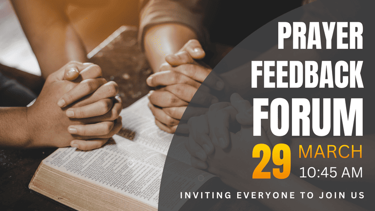 Banner Image for the Prayer Feedback Forum event at Caboolture Baptist Church