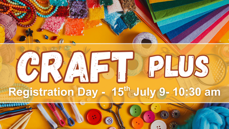 Banner for event 'Craft Plus Registration Day' at Caboolture Baptist Church