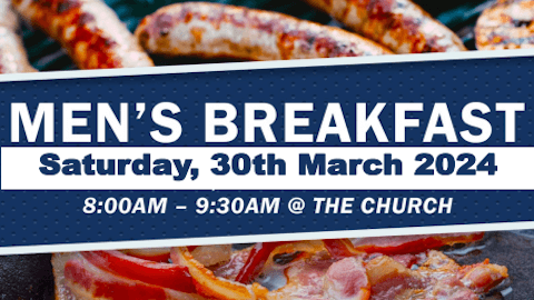 Banner for event 'Men's Breakfast' at Caboolture Baptist Church