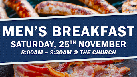 Banner for event 'Men's Breakfast' at Caboolture Baptist Church