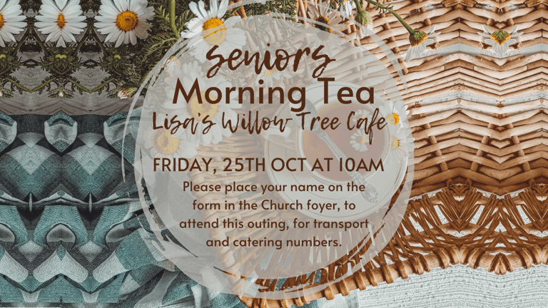 Banner for event 'Seniors Morning Tea' at Caboolture Baptist Church