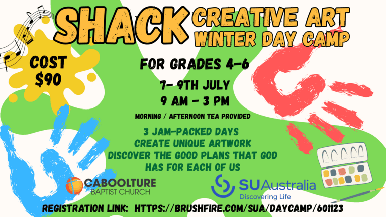Banner Image for the Shack Creative Art Winter Day Camp event at Caboolture Baptist Church