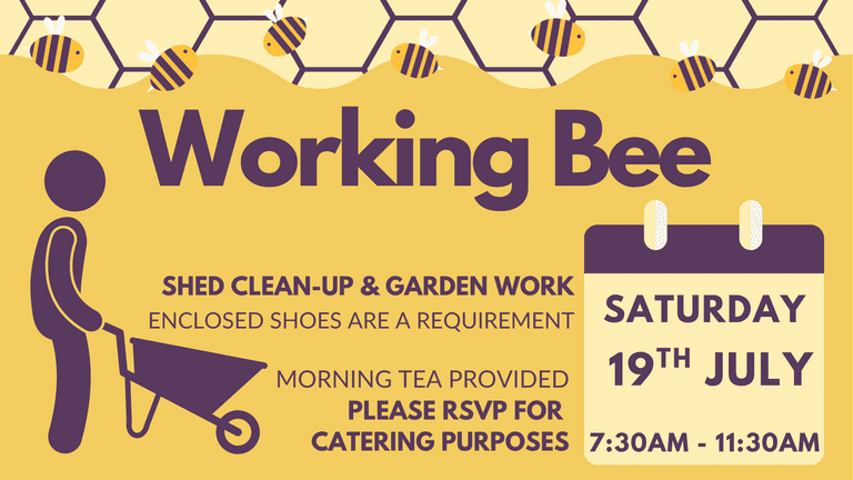 Banner for event 'Working Bee' at Caboolture Baptist Church
