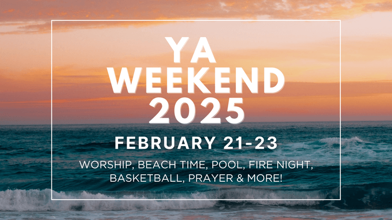 Banner for event 'Young Adult Weekend 2025' at Caboolture Baptist Church