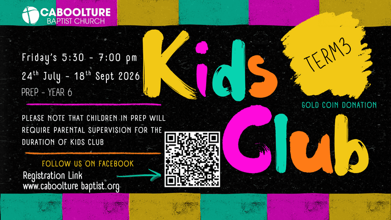 Banner Image for the Kid's Club ministry at Caboolture Baptist Church